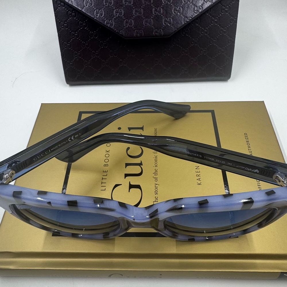 Gucci Black& Blue GUCCI Acetate Sunglasses - Picture 3 of 16